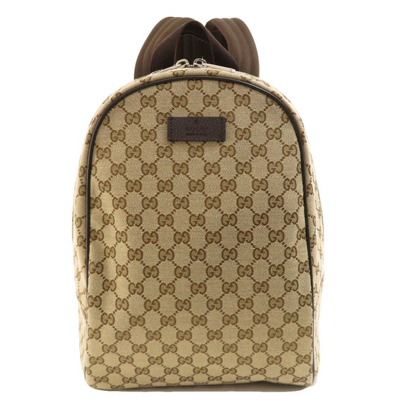 Gucci GG Backpack Rucksack Daypack Canvas Brown - Picture 1 of 9